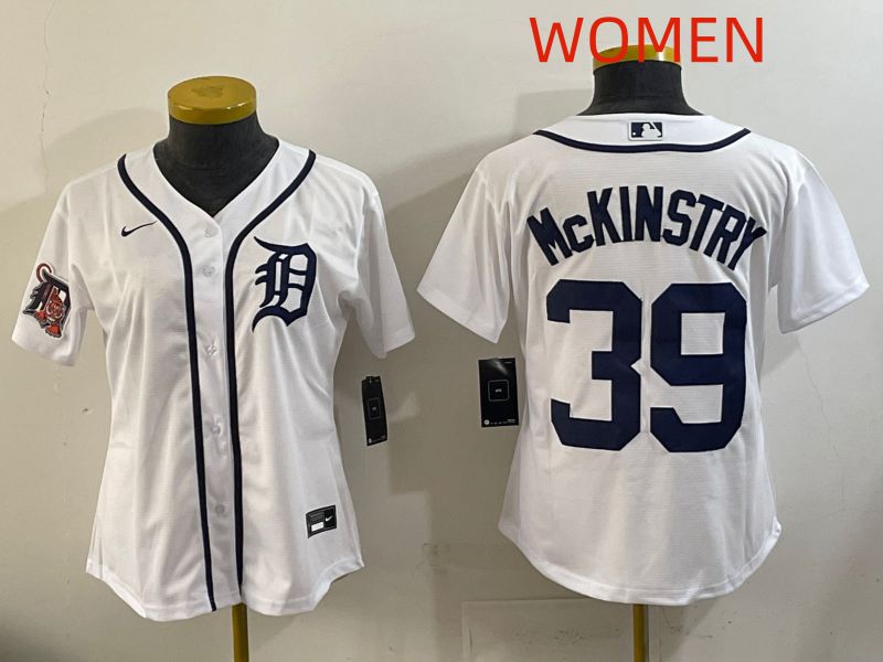 Women Detroit Tigers 39 Mckinstry White Game Nike MLB Jersey style 005